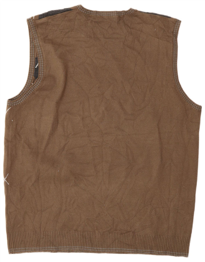 Marks & Spencer - Camiseta sin mangas para hombre con autógrafo, talla grande, color marrón clásico