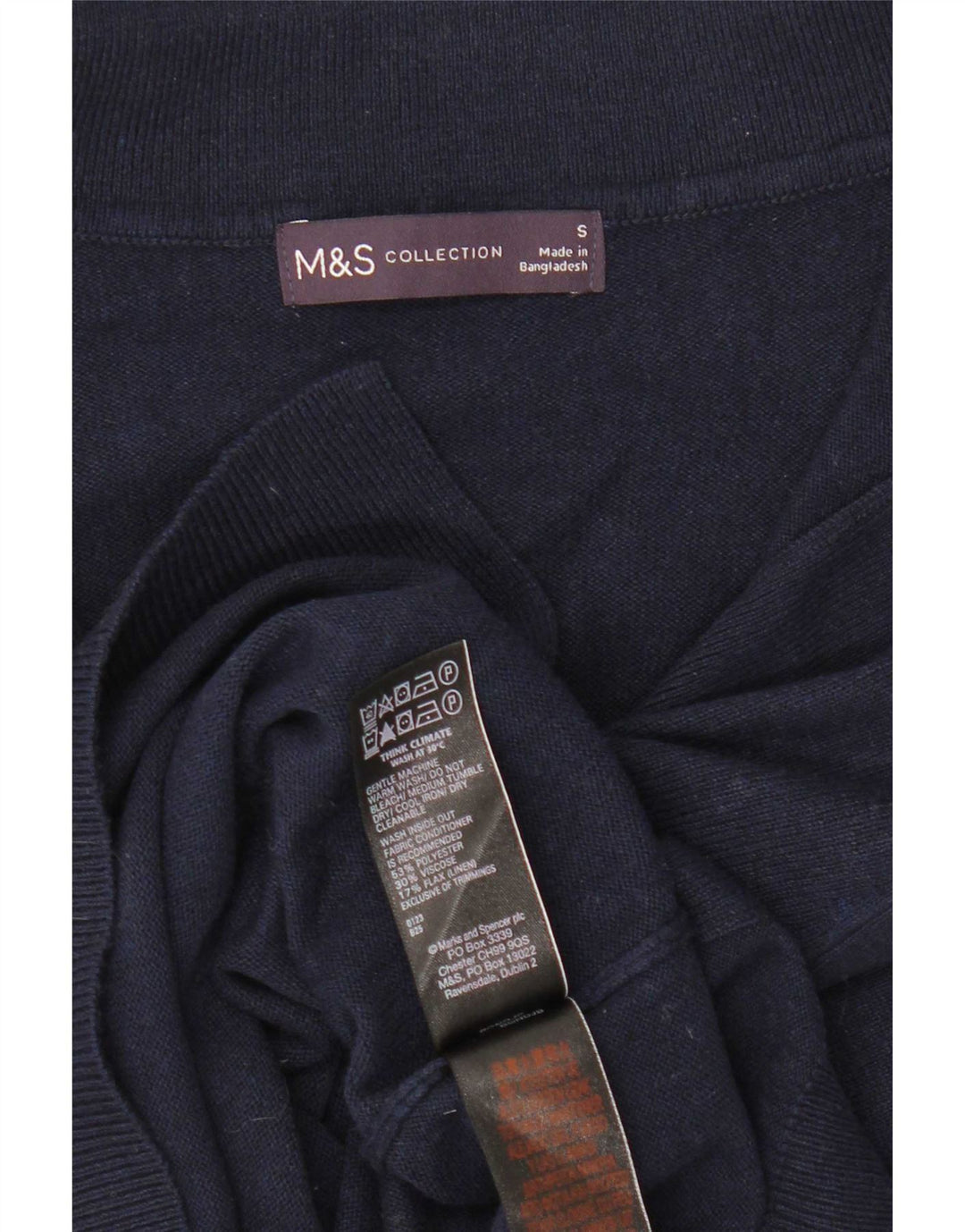 Marks & Spencer Camiseta sin mangas para mujer UK 10 Small Azul marino Poliéster