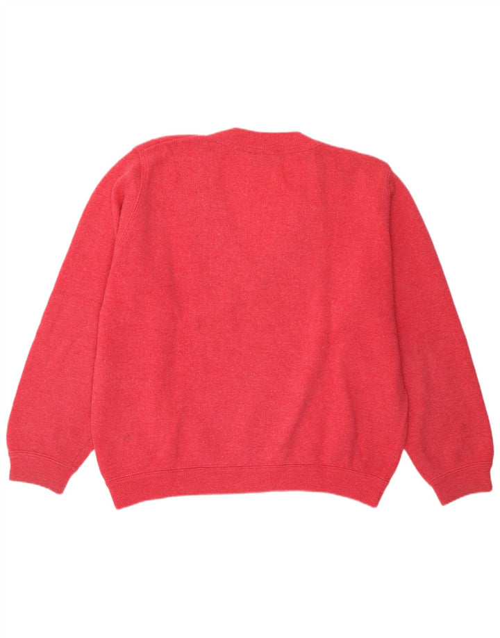 Sisley Suéter tipo jersey extragrande con cuello en V para mujer UK 44 Medium Pink