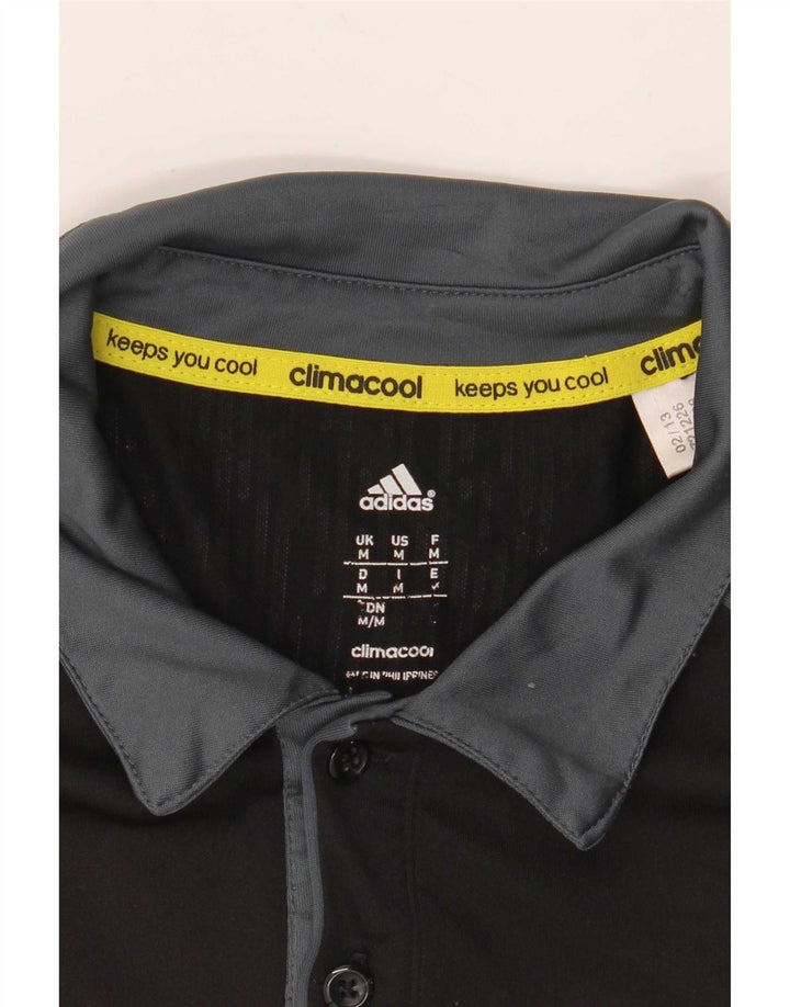 Adidas Polo Climacool para hombre, color negro mediano, color block