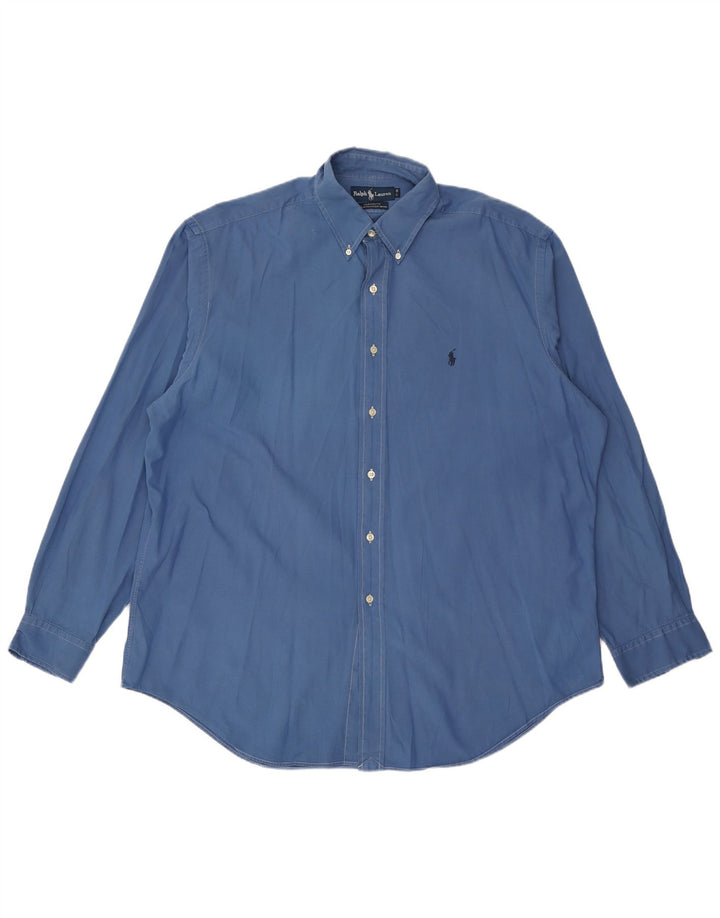 RALPH LAUREN Camisa holgada Yarmouth para hombre Talla 17 XL Algodón azul