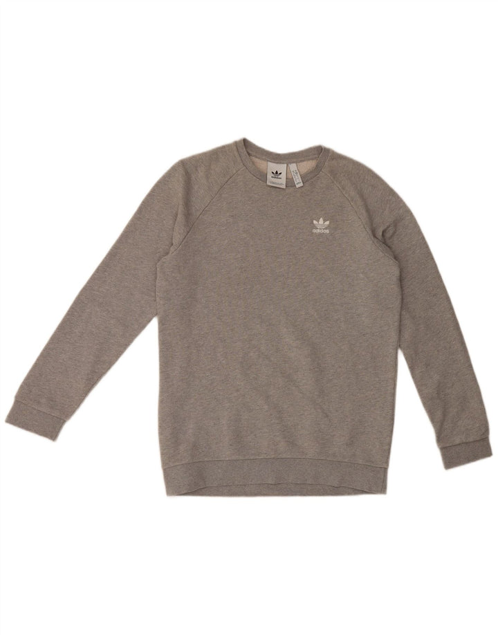 Adidas Hombre Sudadera Jumper Small Gris Algodón