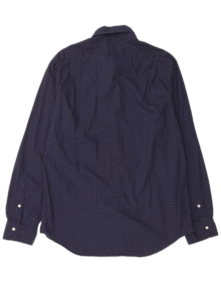 POLO RALPH LAUREN Camisa Slim Fit Hombre XL Algodón Moteado Azul Marino