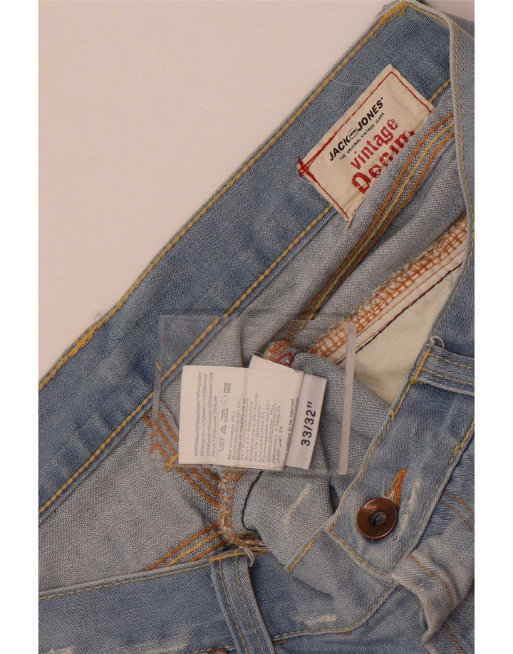 Jack & Jones Vaqueros Bootcut desgastados para hombre W33 L32 Algodón azul