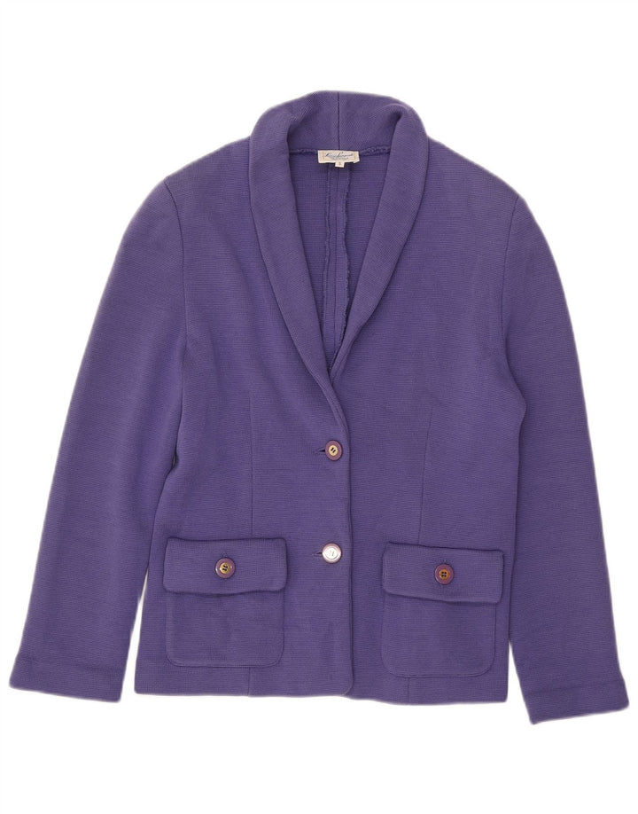 Luisa Spagnoli Chaqueta tipo blazer de punto con 2 botones para mujer UK 10 Small Purple