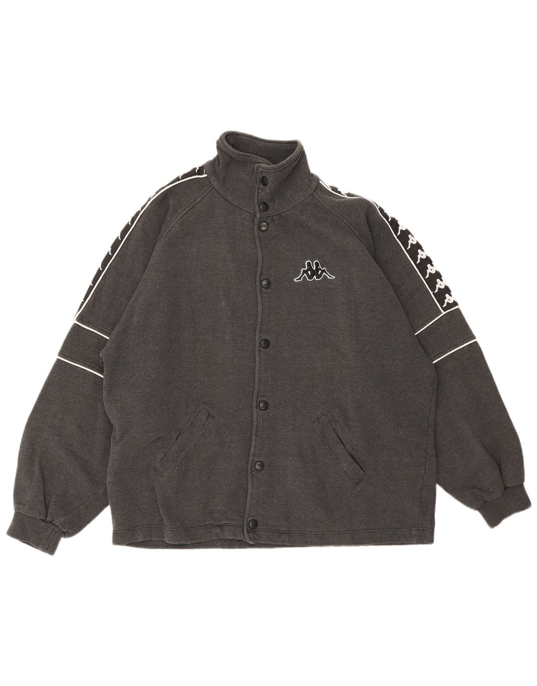 Kappa Hombre Chaqueta De Chándal Con Gráfico De Algodón Gris Medio Color Block