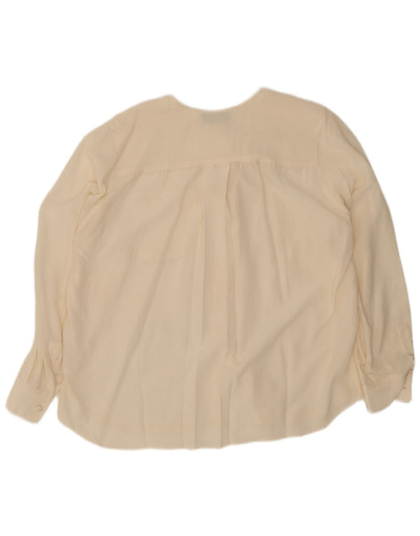 Vintage mujer camisa de gran tamaño blusa IT 50 XL seda beige