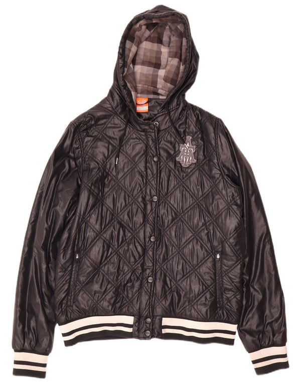 Nike Chaqueta acolchada con capucha para mujer UK 40 XL Nylon negro
