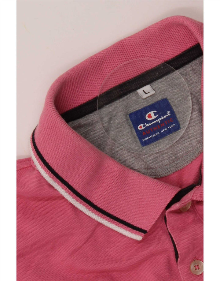 Champion Polo Para Hombre Grande A Rayas Rosas