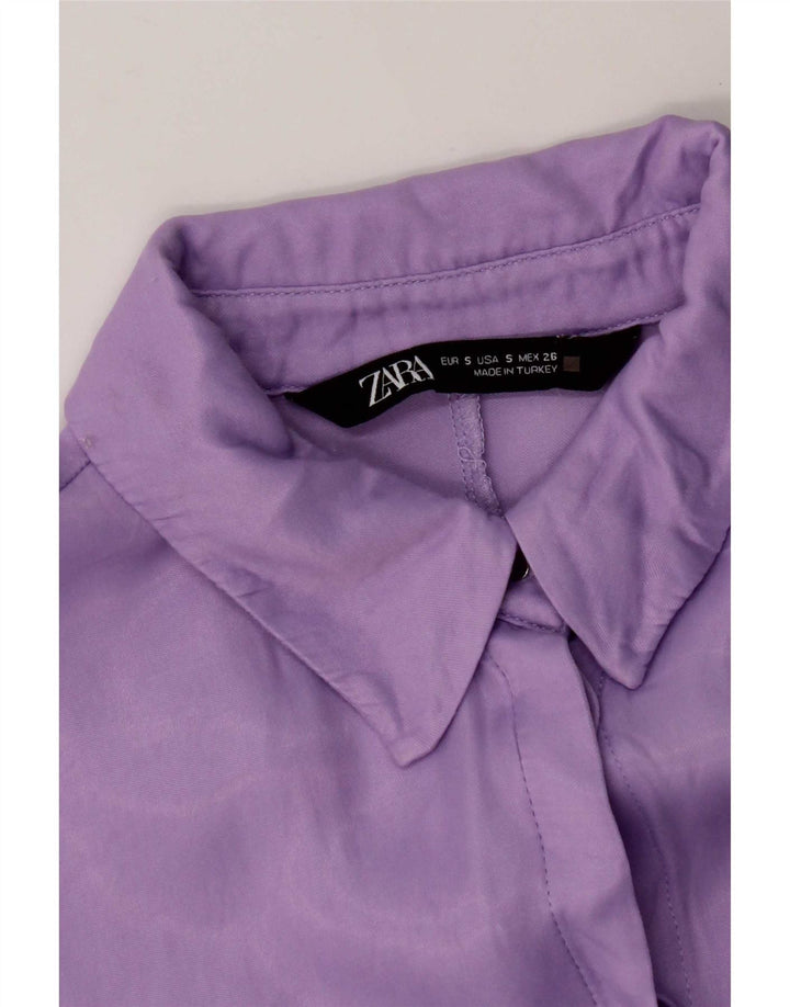 Zara Mujer Blusa Camisera Extragrande UK 40 Small Púrpura