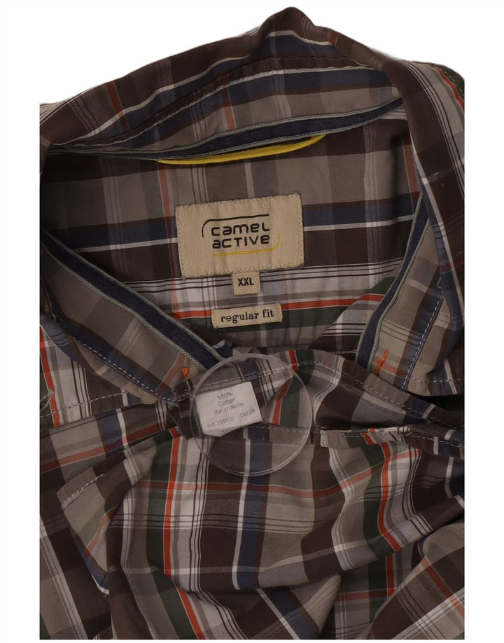 Camisa Camel Active Regular Fit para hombre 2XL Algodón a cuadros multicolor