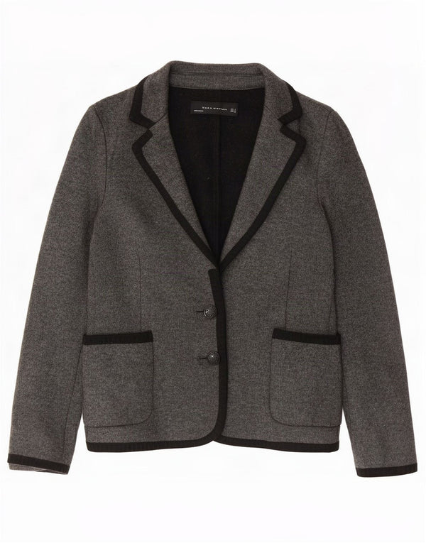 Zara Chaqueta Blazer De Punto De 2 Botones para Mujer UK 10 Small Grey