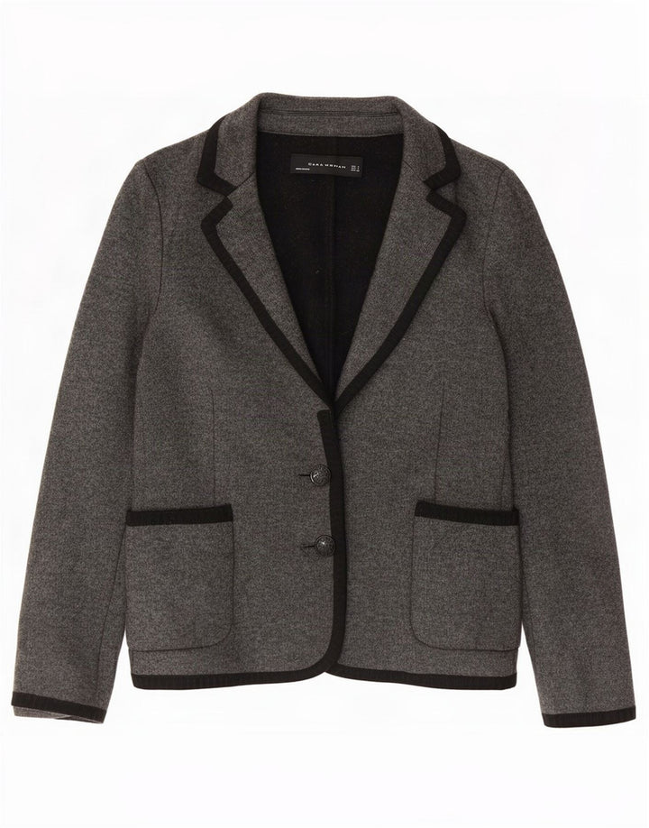 Zara Chaqueta Blazer De Punto De 2 Botones para Mujer UK 10 Small Grey