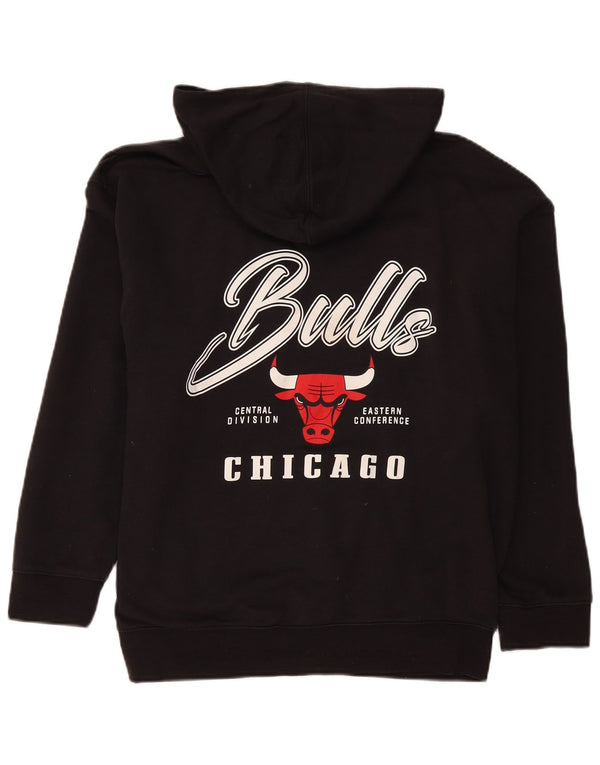 NBA Boys Chicago Bulls Graphic Loose Fit Sudadera con capucha Jersey 13-14 años XL Negro