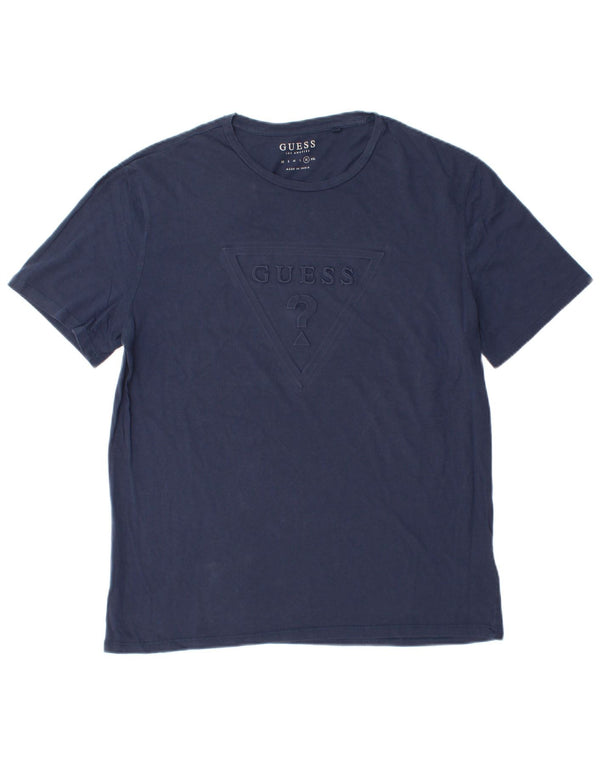 Guess Camiseta gráfica para mujer Top UK 40 XL Algodón azul marino
