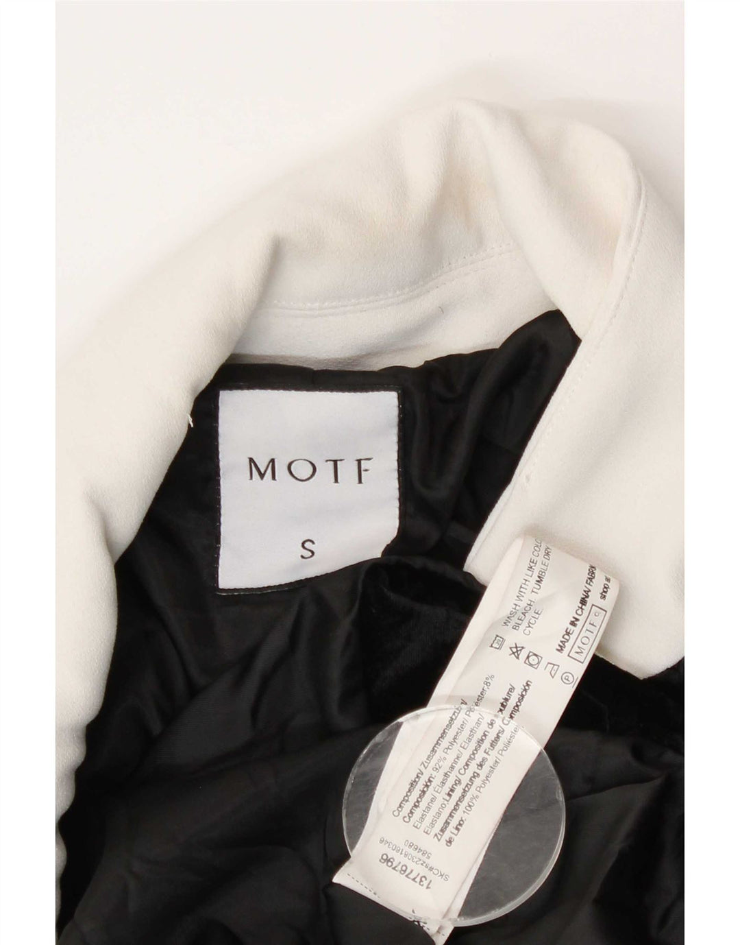 Motf Abrigo cruzado de terciopelo para mujer UK 40 Small Black Colourblock