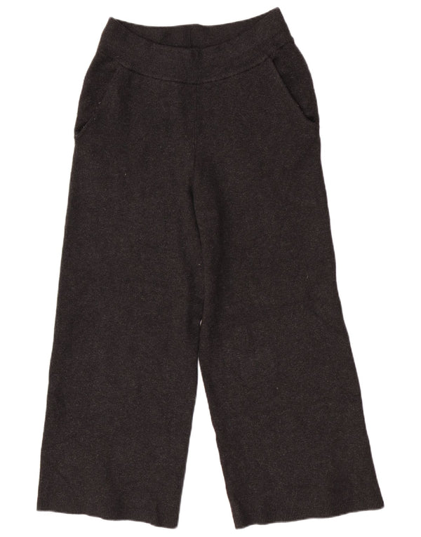 Massimo Dutti Pantalón Chándal De Punto De Pierna Ancha Mujer UK 4 XS Negro