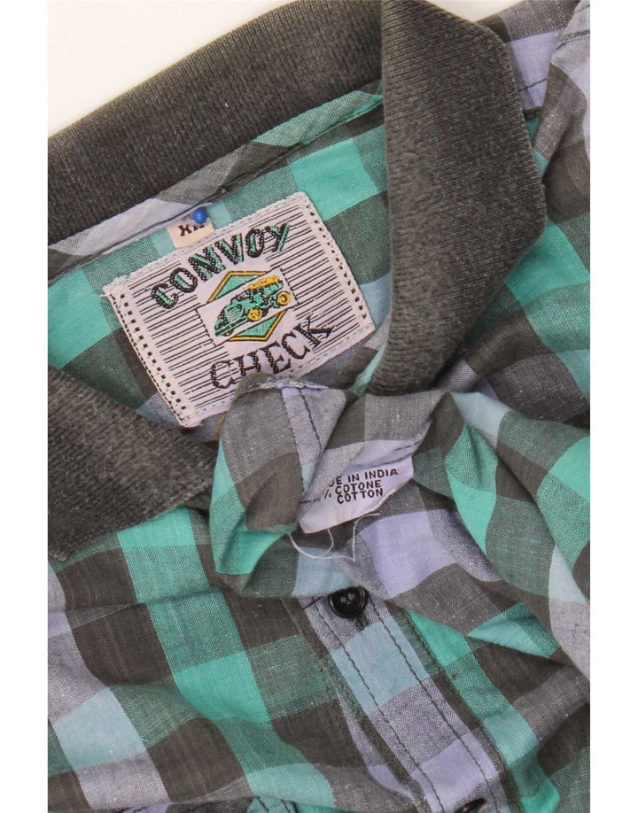 Camisa vintage para hombre XL algodón vichy multicolor