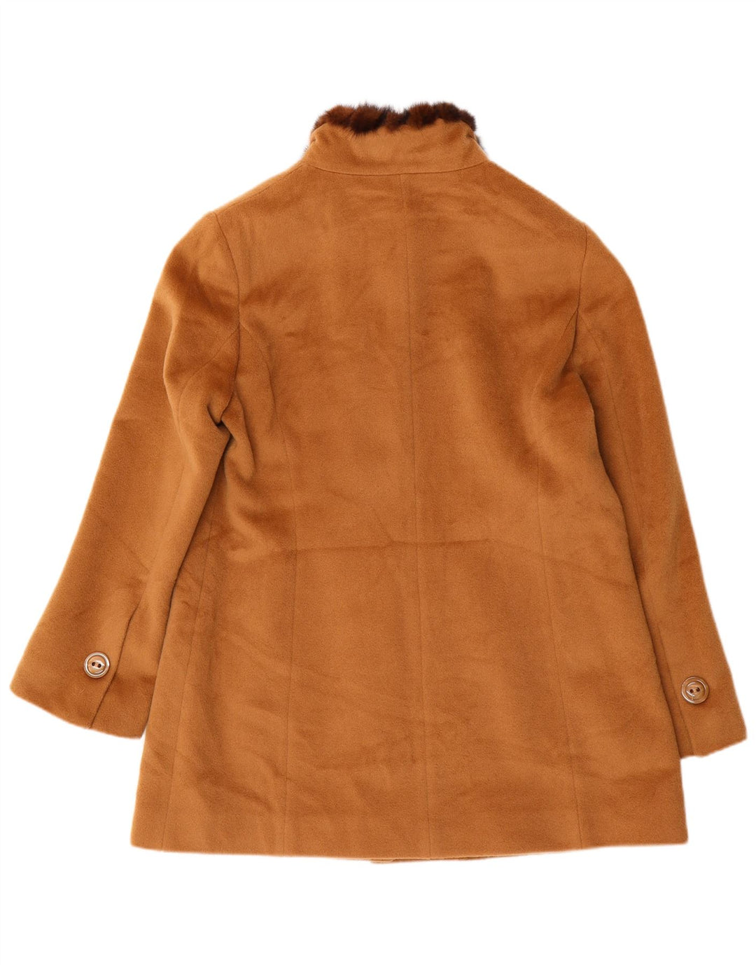 Abrigo vintage para mujer IT 43 Lana marrón medio
