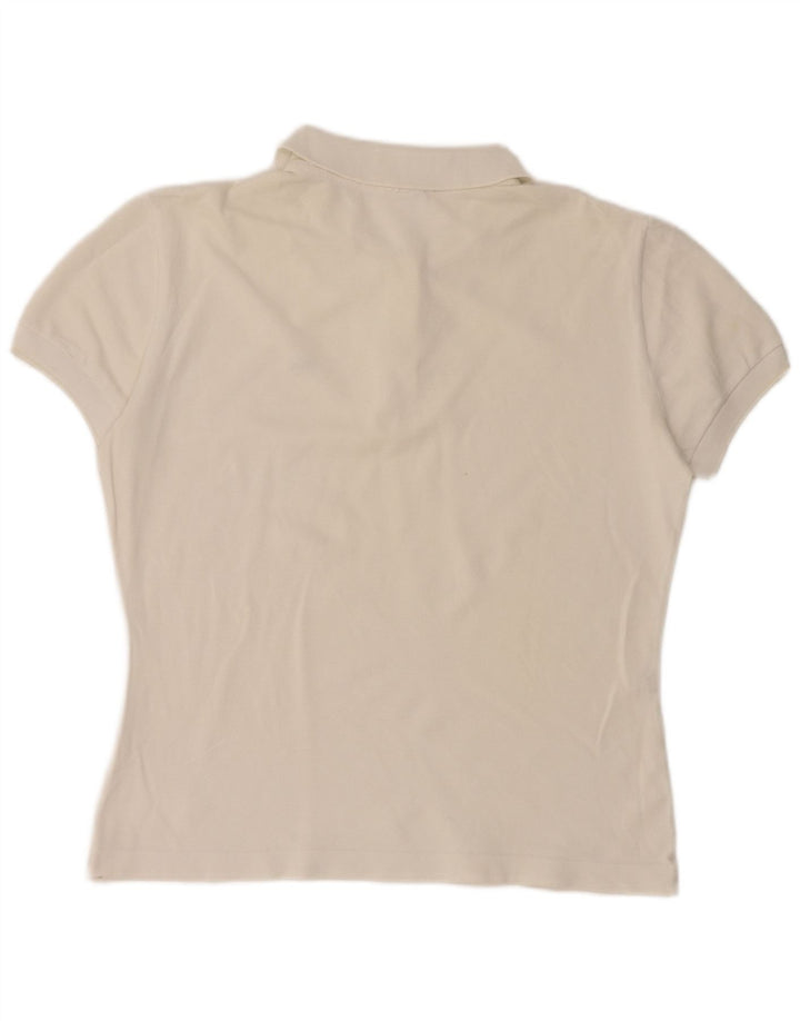 Polo Lacoste Mujer Talla 46 XL Blanco Algodón