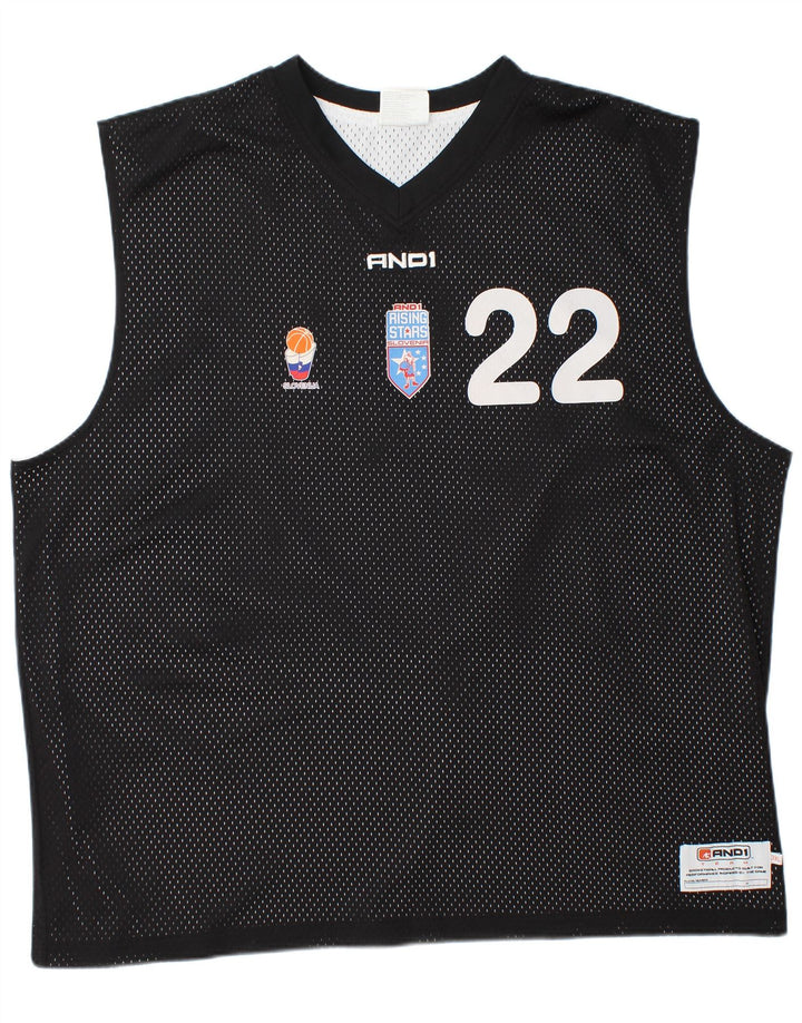 And1 Camiseta sin mangas estampada para hombre 3XL Poliéster negro