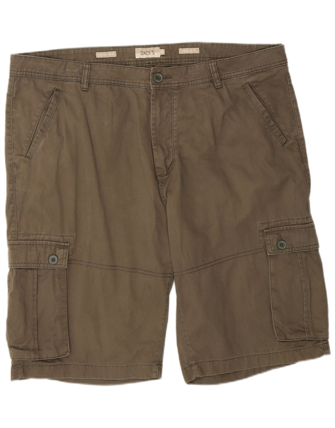 DACK'S Mens Regular Fit Cargo Shorts Size 48 2XL W40 Khaki Cotton