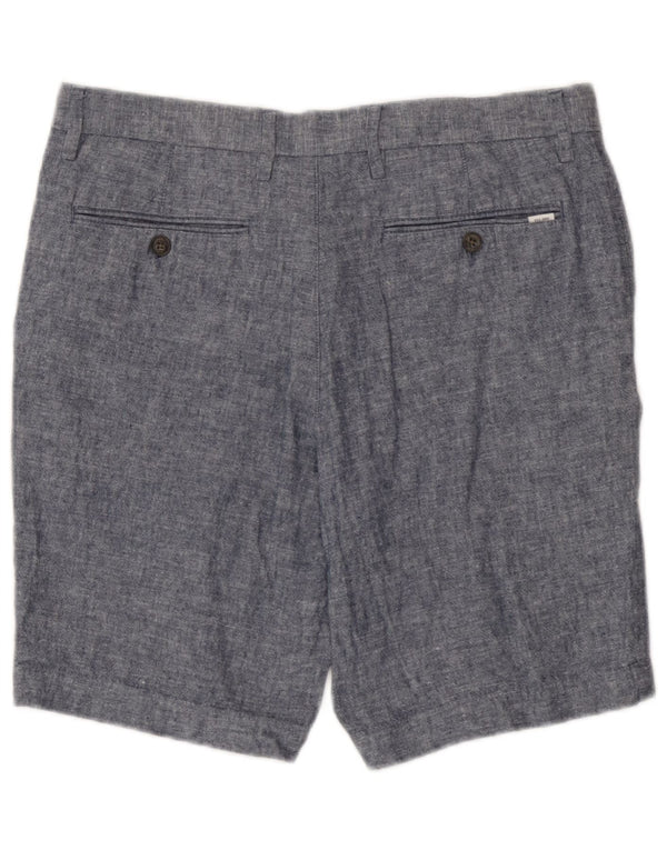 Pantalones cortos chinos Marks & Spencer para hombre W32 lino azul medio