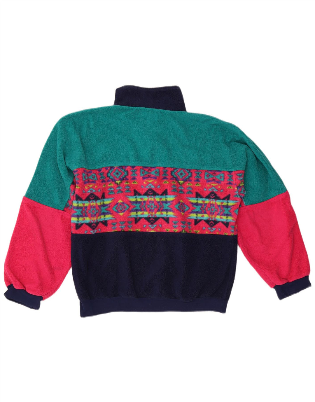 Aesse Hombre Polartec Jersey De Forro Polar Con Cremallera Y Cuello Medio Multicolor Geométrico