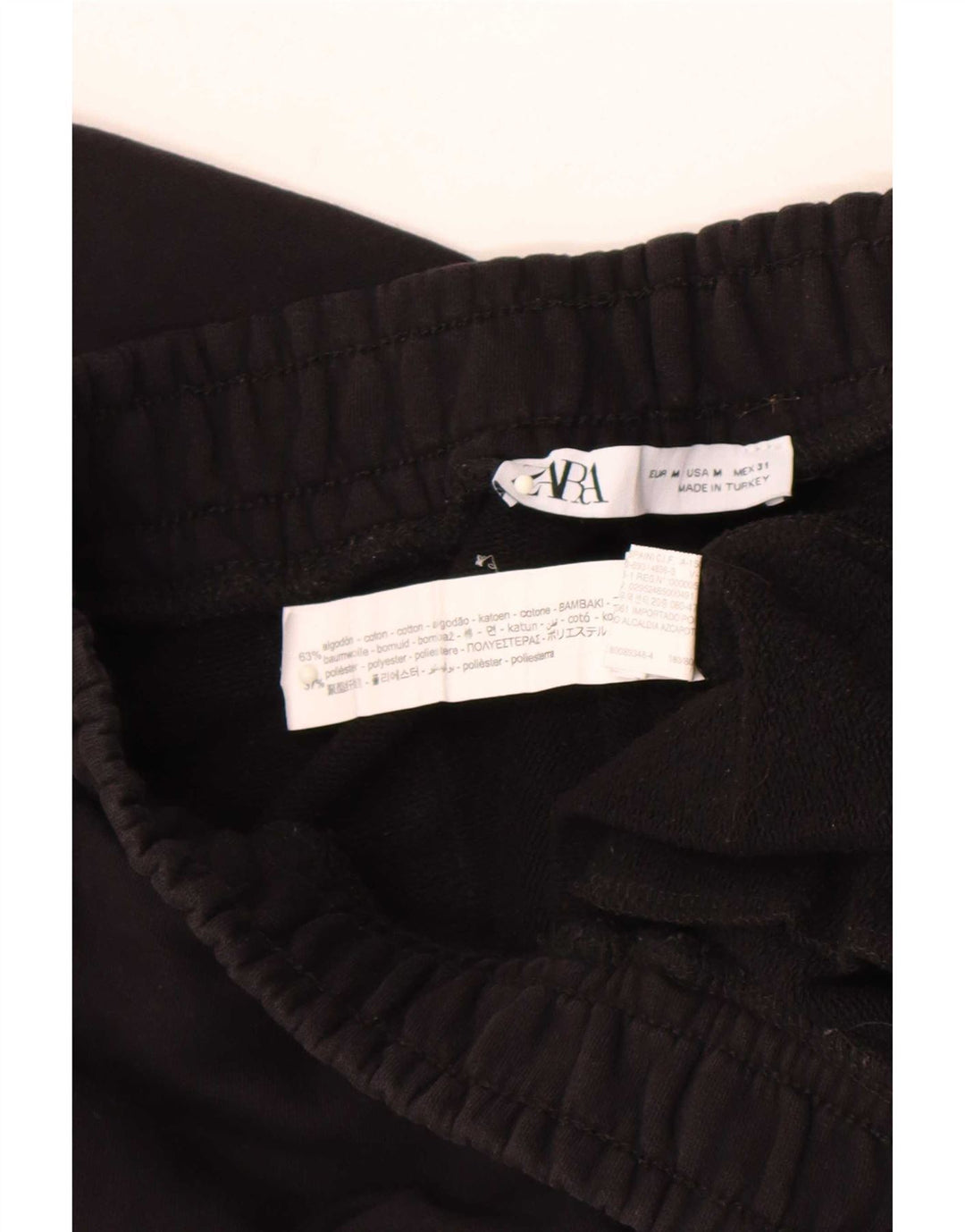 Zara Hombre Pantalones De Chándal Joggers Medium Negro Algodón