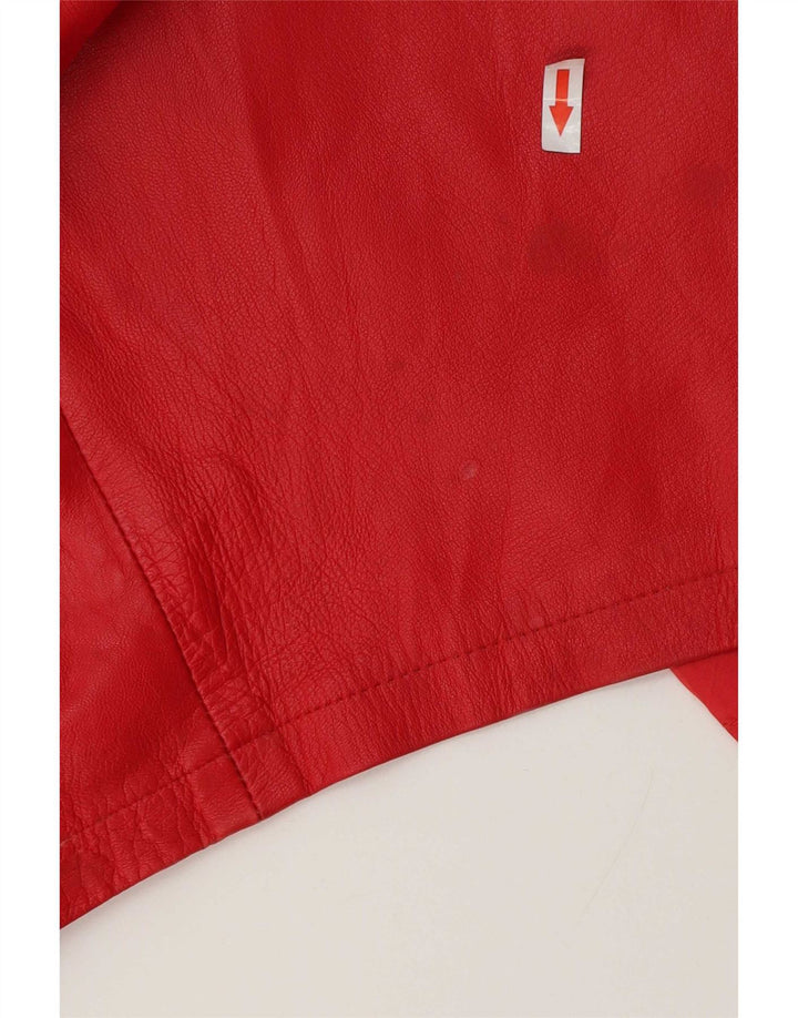Vestido vintage de cuero para mujer IT 48 XL Rojo
