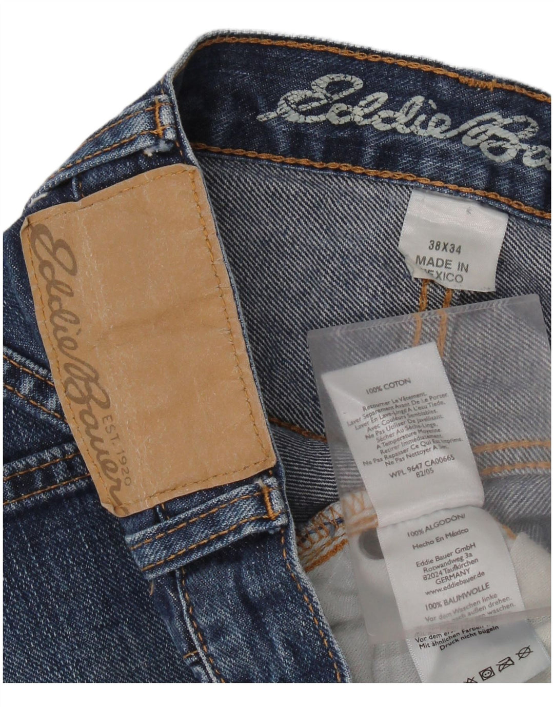 Eddie Bauer Vaqueros rectos de ajuste relajado para hombre W38 L34 Algodón azul