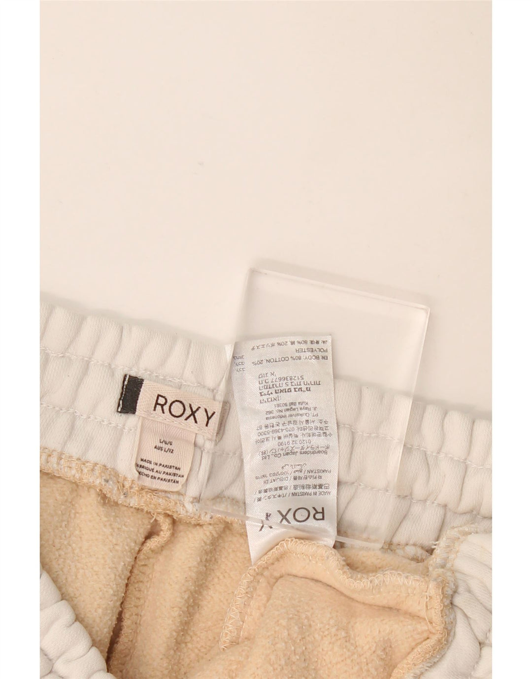 Roxy Hombre Pantalones De Chándal Con Gráfico Joggers Large Beige Colorblock
