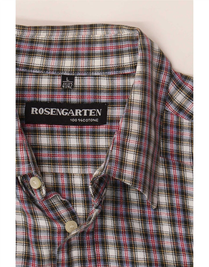 Rosengarten Camisa de franela para hombre talla 41/42 grande algodón a cuadros multicolor