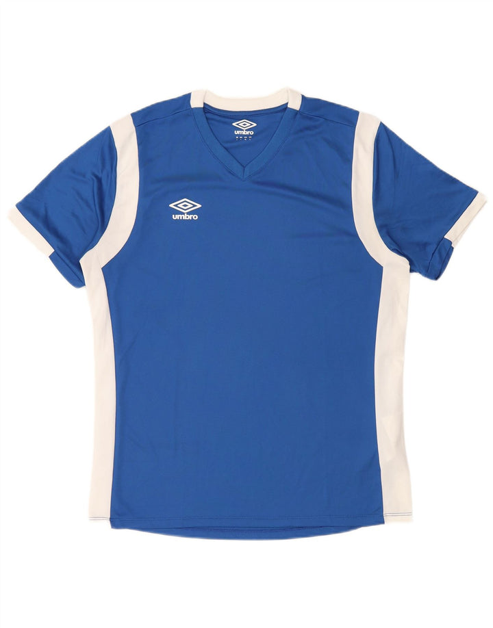 Umbro Camiseta para hombre Top Large Azul Colorblock Poliéster
