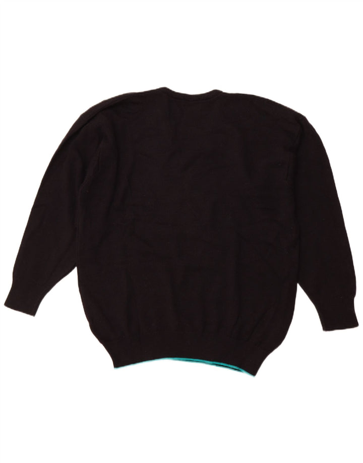 PRINGLE Suéter con Cuello en V para Hombre XL Argyle Negro/Acrílico Diamante