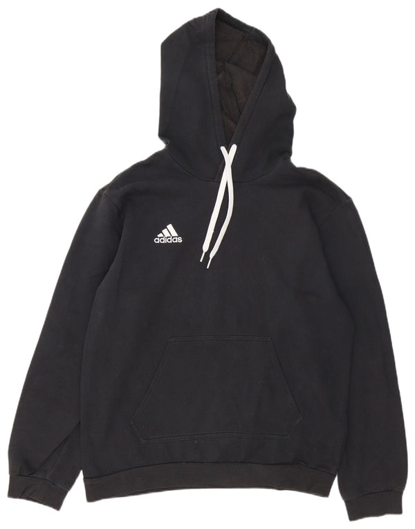 Adidas Mens Hoodie Jumper Medium Black Cotton