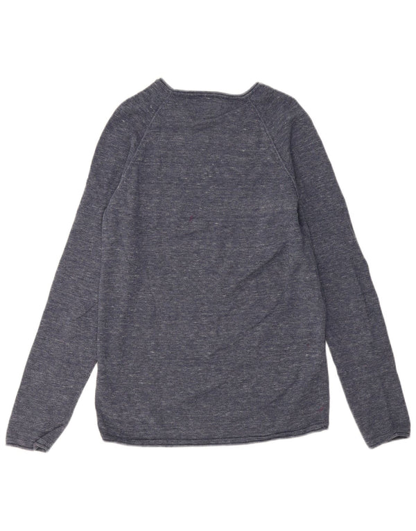 Jersey Jack & Jones Hombre con Cuello Barco de Algodón Moteado Azul Marino Medio