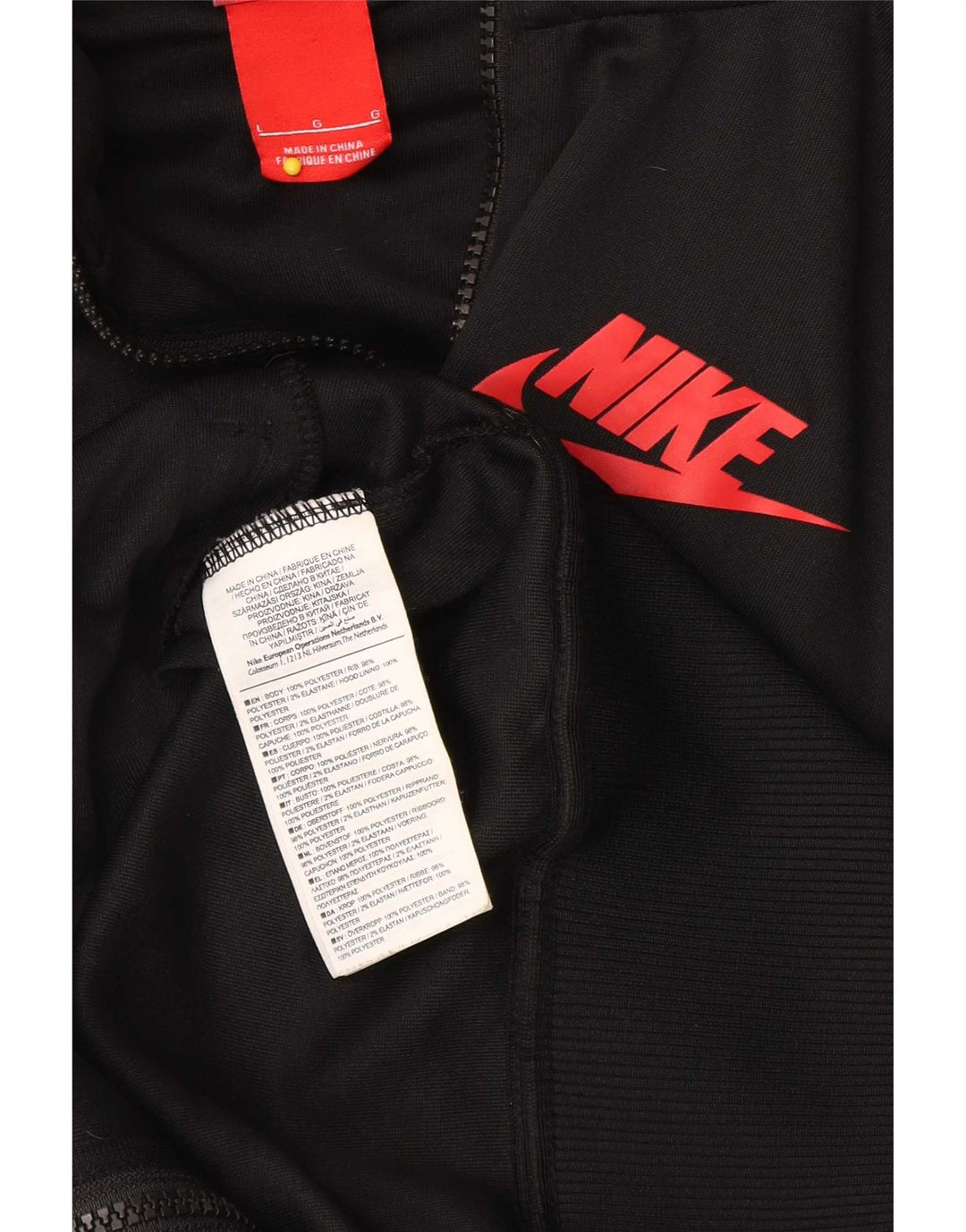 Nike - Sudadera con capucha y cremallera para hombre, color negro, poliéster, talla grande