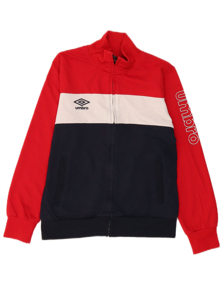 Umbro Chaqueta de chándal para mujer UK 10 Small Azul marino Colorblock Algodón