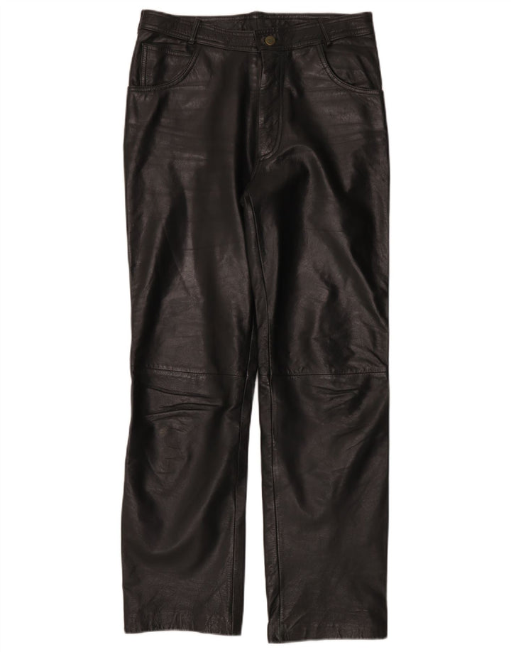 Pantalones de motociclista de cuero Linus para hombre W32 L30 Negro