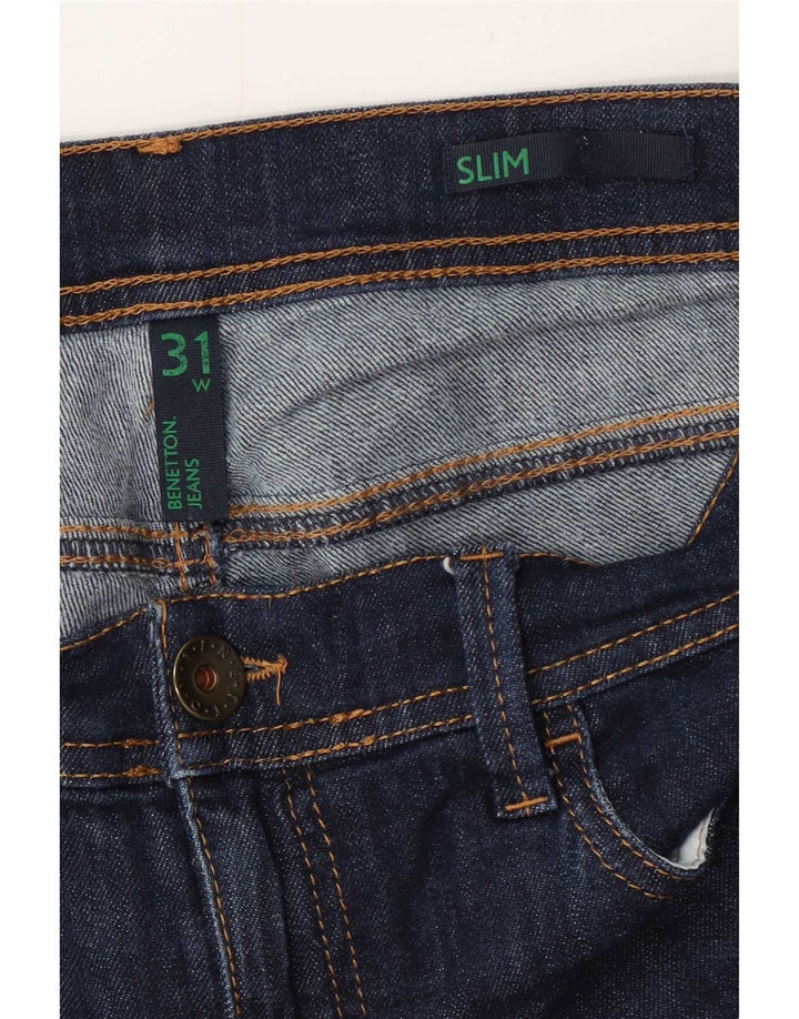 Benetton Vaqueros Slim W31 L28 Azul Marino Mujer