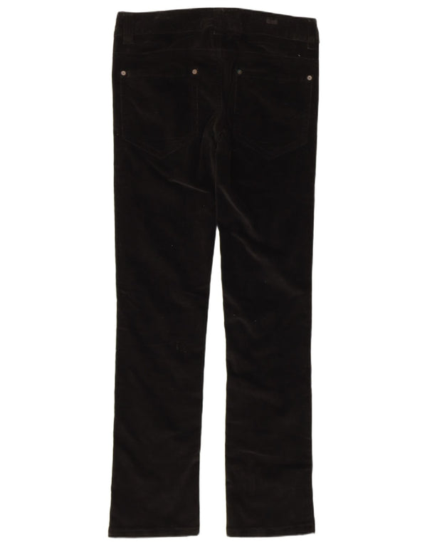 BENETTON Pantalones de pana ajustados para mujer IT 42 Medium W32 L32 Algodón negro