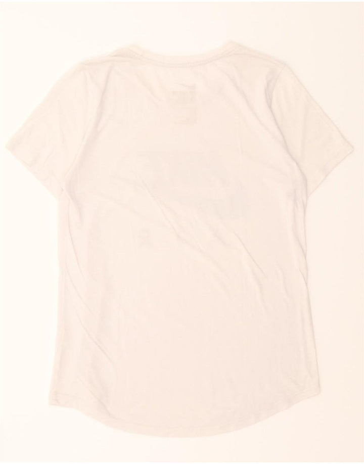 NIKE Womens Athletic Cut Graphic T-Shirt Top UK 12 Medium White Vintage Nike and Second-Hand Nike from Messina Hembry 