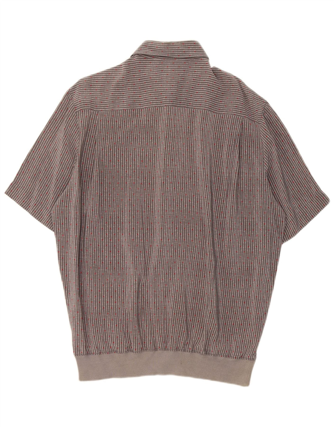 Gran Sasso Camisa Manga Corta Hombre XL Seda Rayas Gris