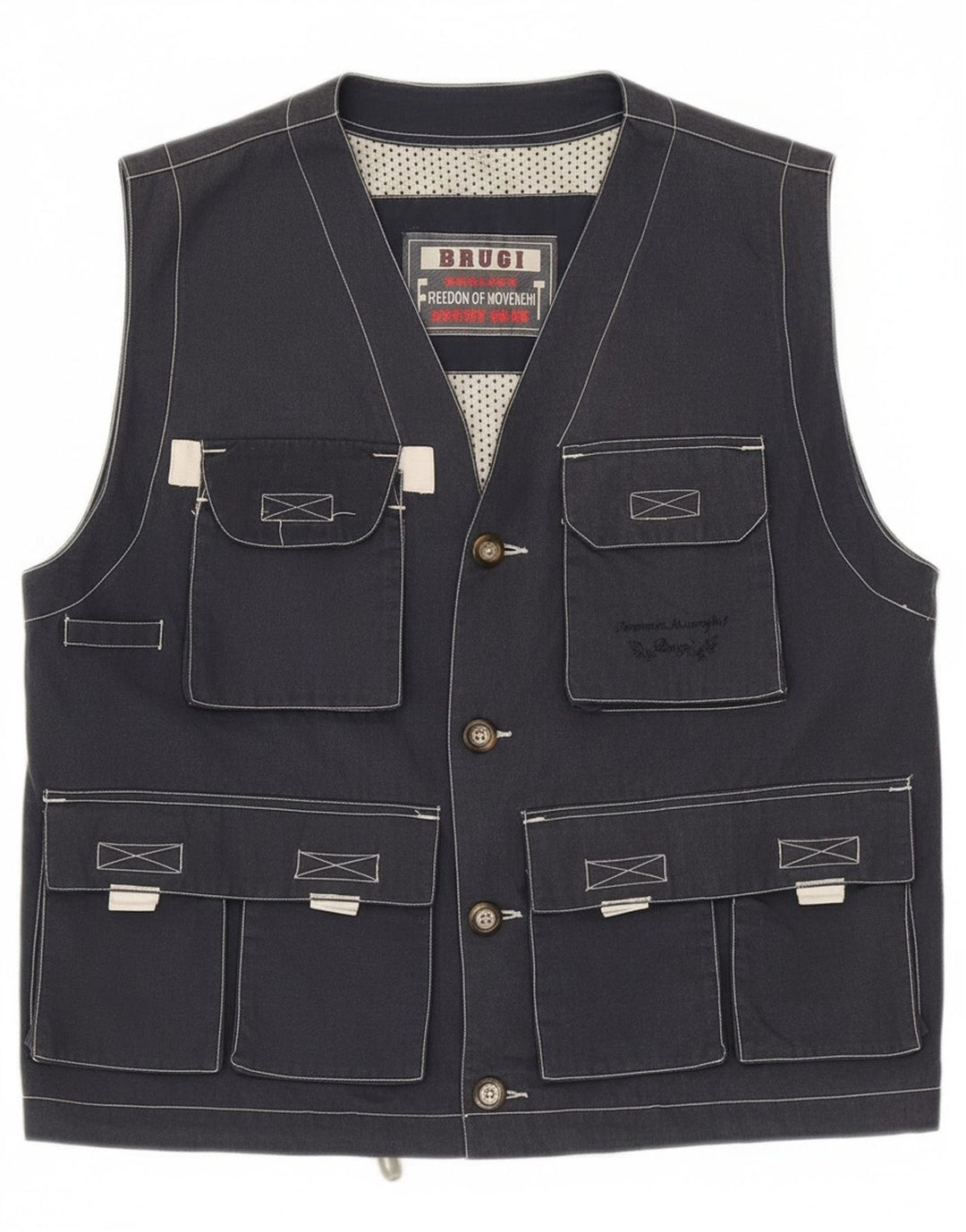 Brugi Chaleco utilitario para hombre UK 40 Large Poliéster azul marino