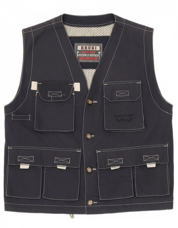 Brugi Chaleco utilitario para hombre UK 40 Large Poliéster azul marino