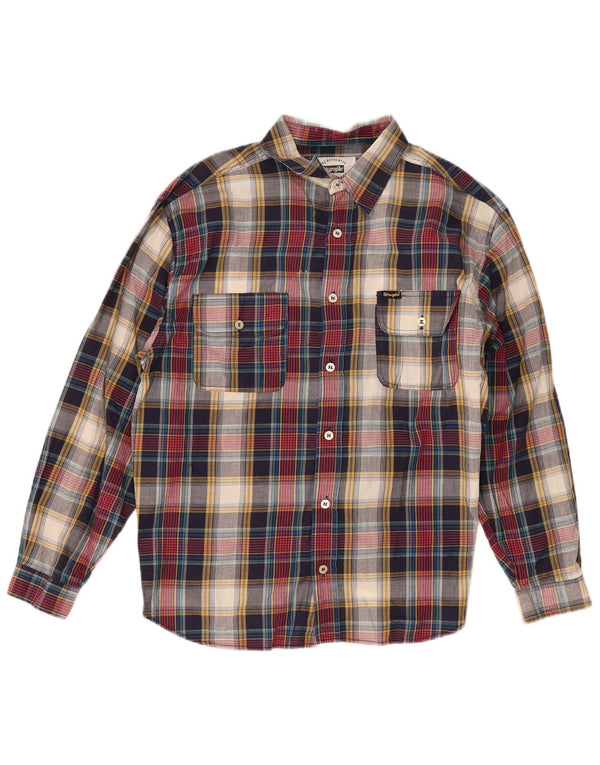 Wrangler Camisa de franela para niño 15-16 años XL Algodón a cuadros multicolor