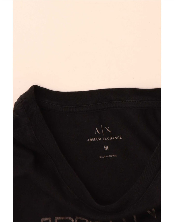 Armani Exchange Camiseta gráfica para mujer Top UK 14 Medium Black