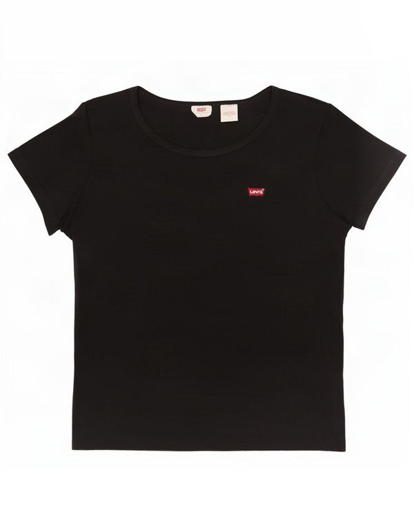 Levi's Camiseta para mujer Top UK 44 Grande Algodón negro