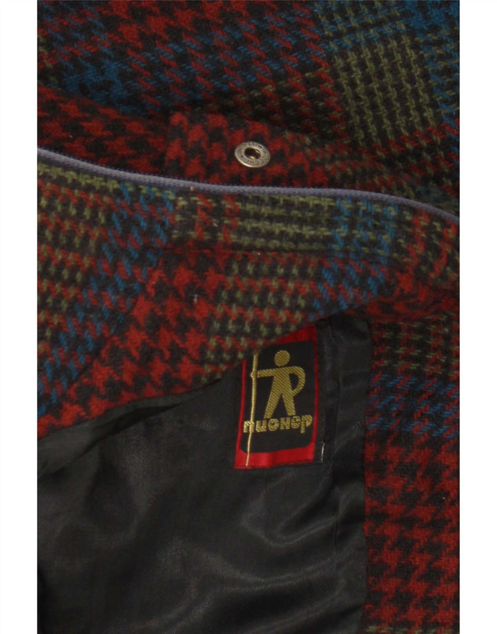 Vintage hombres bomber chaqueta Reino Unido 36 pequeño rojo Houndstooth